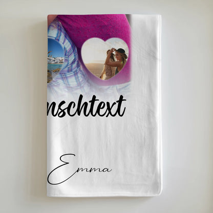 Personalisierte Kuscheldecke mit Namen 1 Foto 3 Herz Fotos Wunschtext Vergiss nie wie toll du bist 6