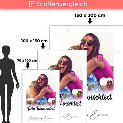 Personalisierte Kuscheldecke mit Namen 1 Foto 3 Herz Fotos Wunschtext Vergiss nie wie toll du bist 5