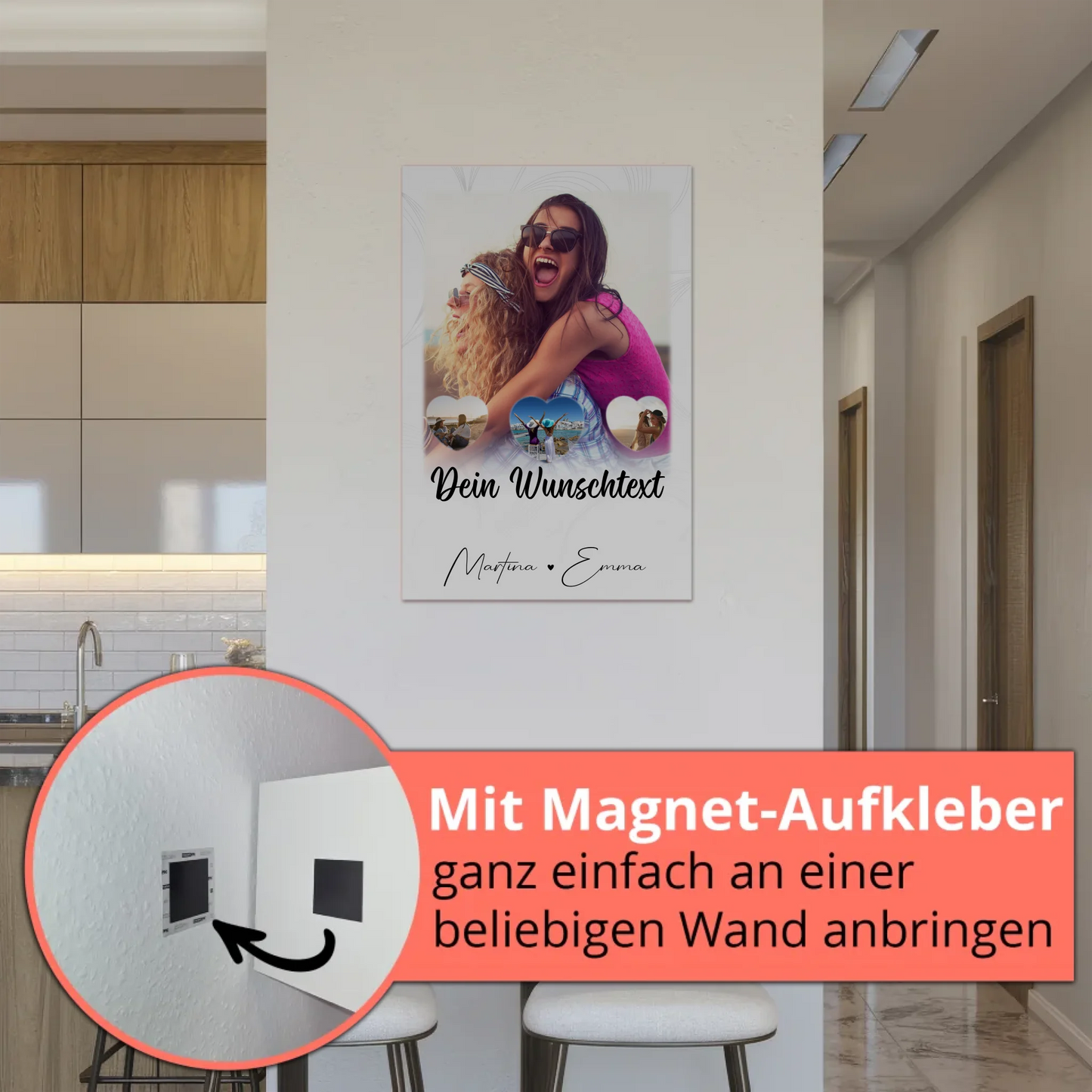 Mama Plakat Fotoboard mit 1 Foto 3 kleine Herz Fotos und Wunschtext Vergiss nie wie toll du bist 5