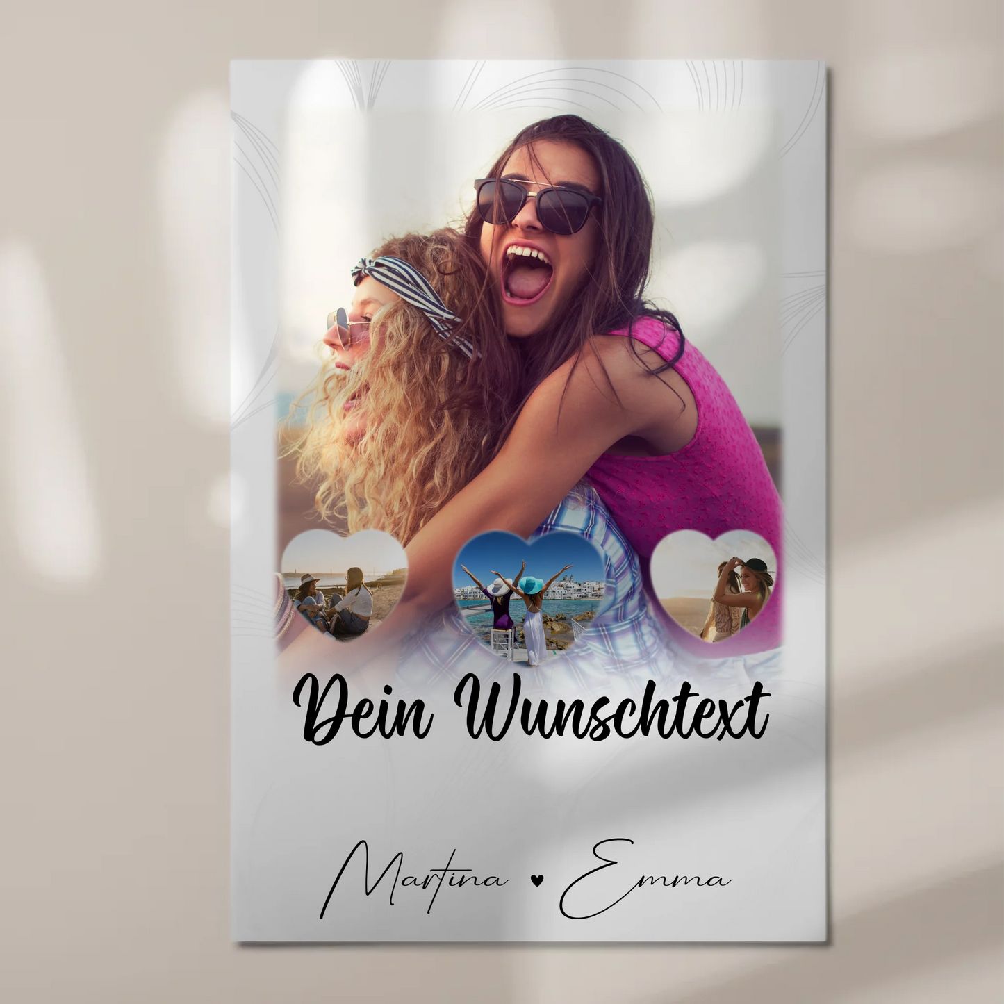 Mama Plakat Fotoboard mit 1 Foto 3 kleine Herz Fotos und Wunschtext Vergiss nie wie toll du bist