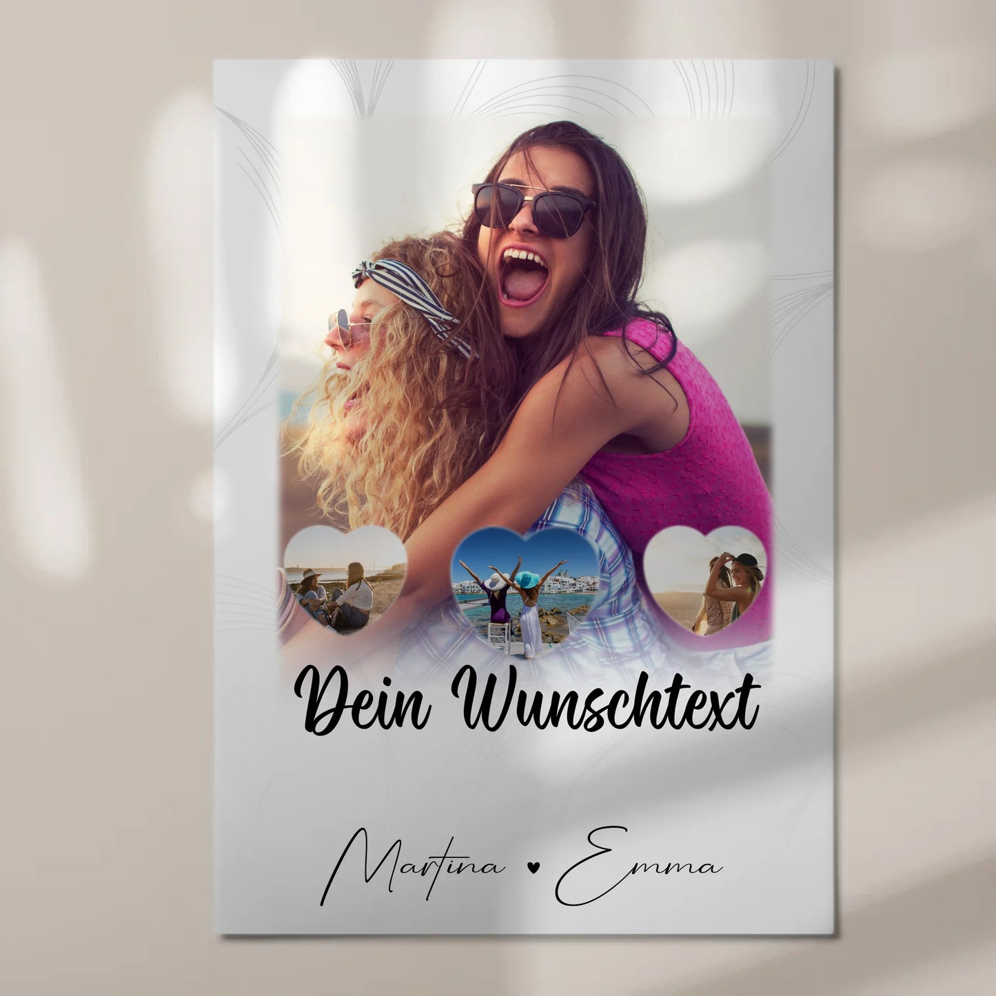 Mama Plakat Fotoboard mit 1 Foto 3 kleine Herz Fotos und Wunschtext Vergiss nie wie toll du bist