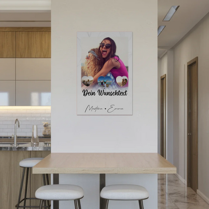 Mama Plakat Fotoboard mit 1 Foto 3 kleine Herz Fotos und Wunschtext Vergiss nie wie toll du bist