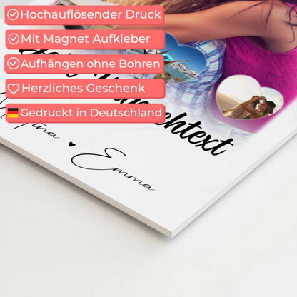 Mama Plakat Fotoboard mit 1 Foto 3 kleine Herz Fotos und Wunschtext Vergiss nie wie toll du bist