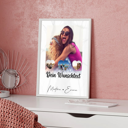 Poster Mama Tochter Vergiss nie wie toll du bist mit 1 Foto 3 kleine Herz Fotos Wunschtext