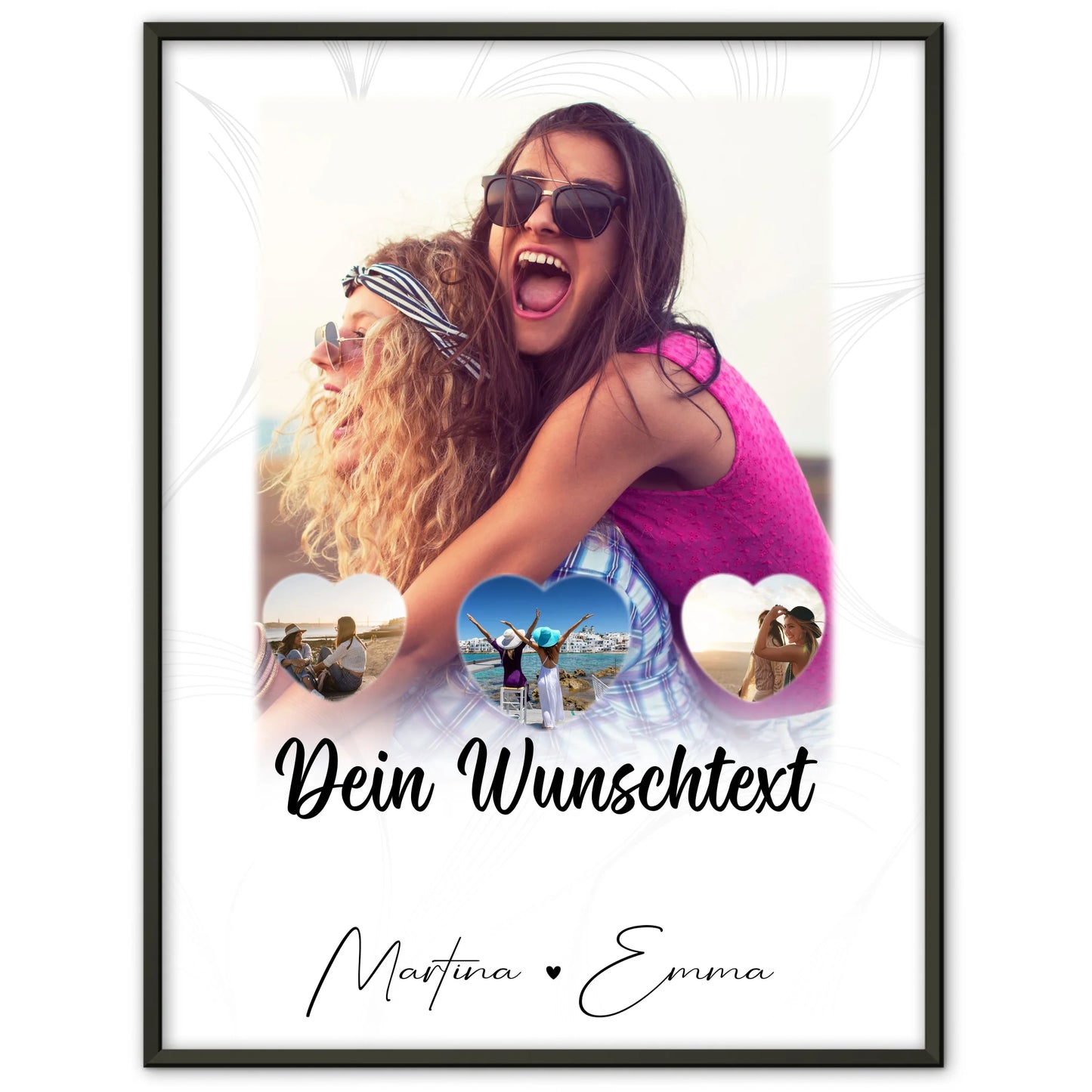 Poster Mama Tochter Vergiss nie wie toll du bist mit 1 Foto 3 kleine Herz Fotos Wunschtext