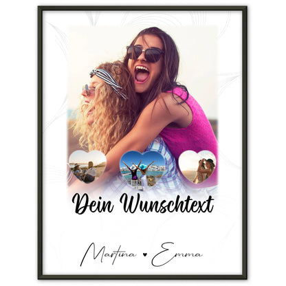 Poster Mama Tochter Vergiss nie wie toll du bist mit 1 Foto 3 kleine Herz Fotos Wunschtext