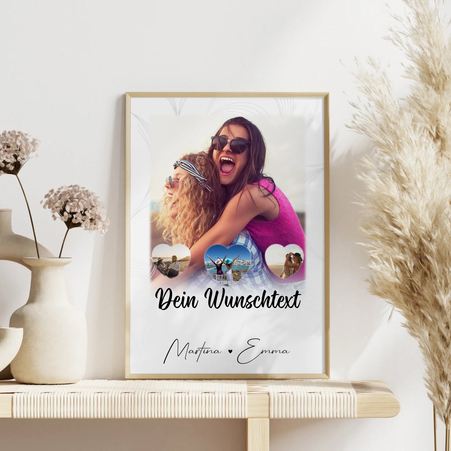 Poster Mama Tochter Vergiss nie wie toll du bist mit 1 Foto 3 kleine Herz Fotos Wunschtext