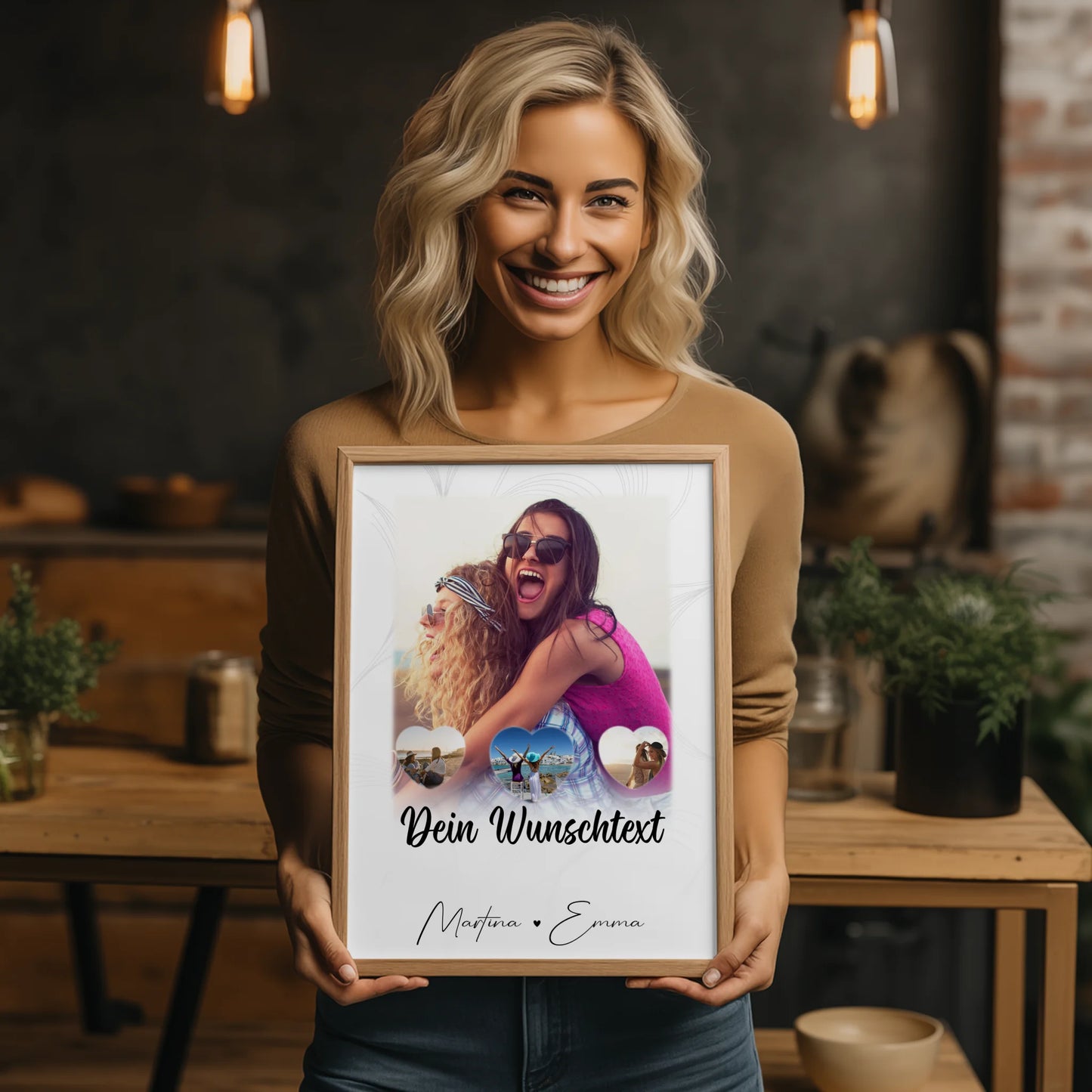 Poster Mama Tochter Vergiss nie wie toll du bist mit 1 Foto 3 kleine Herz Fotos Wunschtext