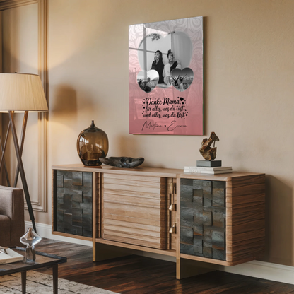 Mama Plakat Acrylglas Bild mit 3 Herz Fotos Vergiss nie wie toll du bist