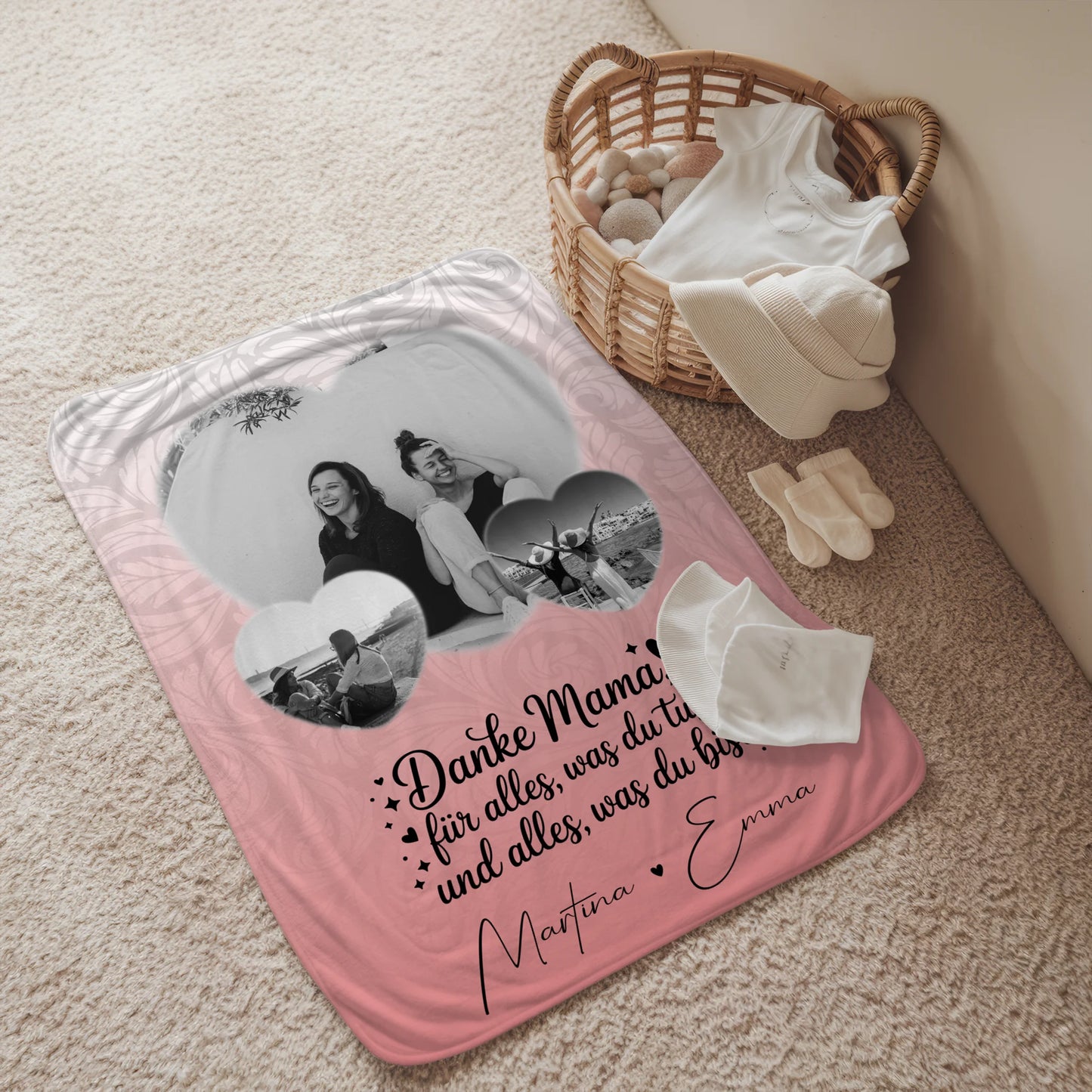 Personalisierte Kuscheldecke Mit Namen 3 Herz Fotos Vergiss Nie Wie Toll Du Bist 2