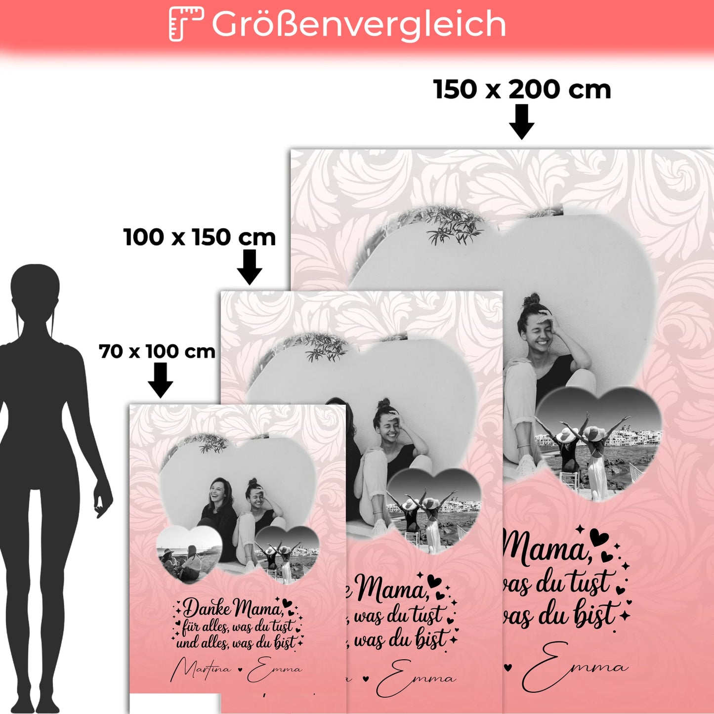 Personalisierte Kuscheldecke Mit Namen 3 Herz Fotos Vergiss Nie Wie Toll Du Bist 5