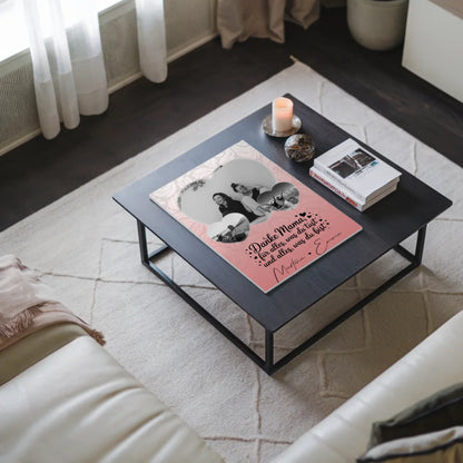 Personalisiertes Mama Plakat mit 3 Herz Fotos und Vergiss nie wie toll du bist 3