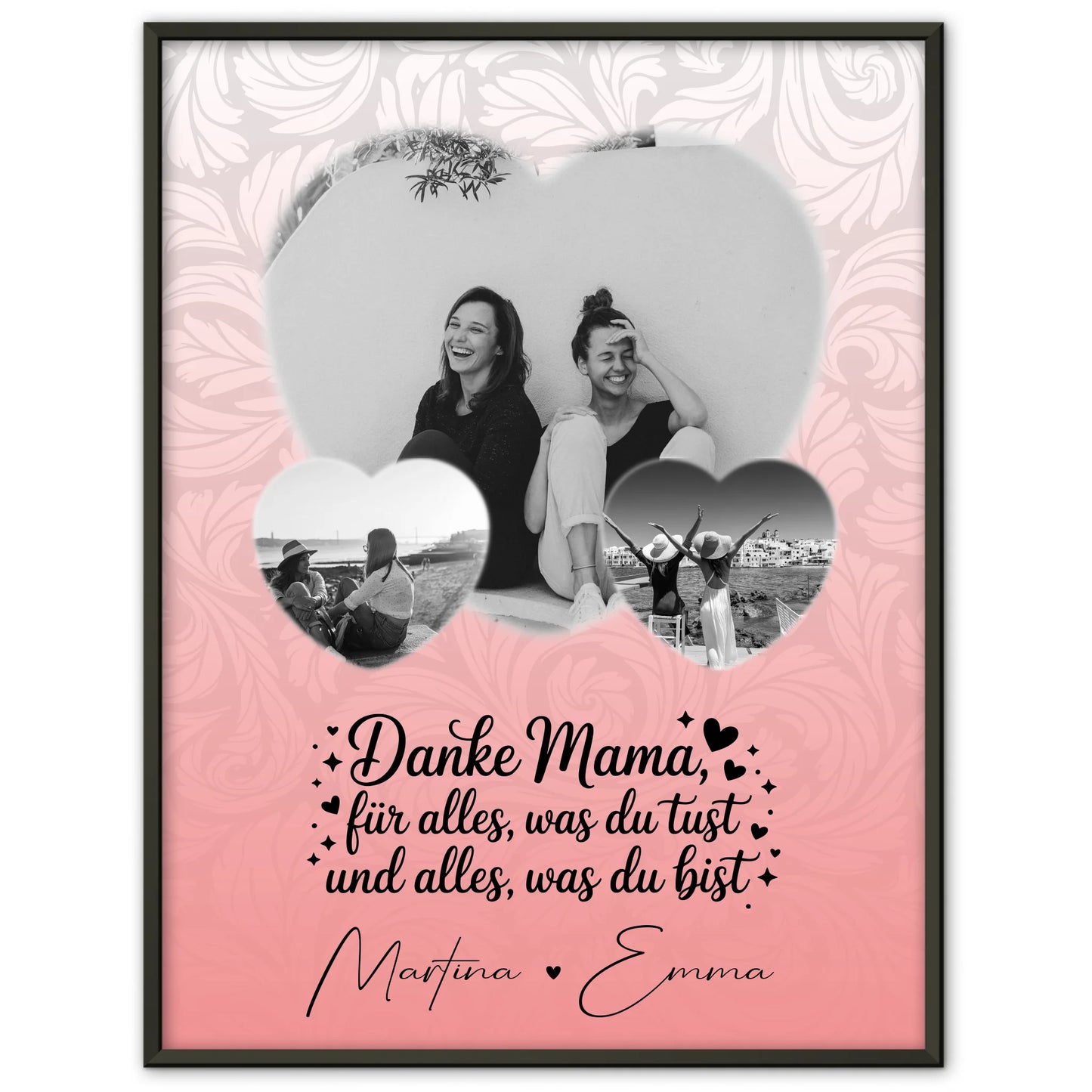 Mama Plakat Vergiss nie wie toll du bist mit 3 Herz Fotos