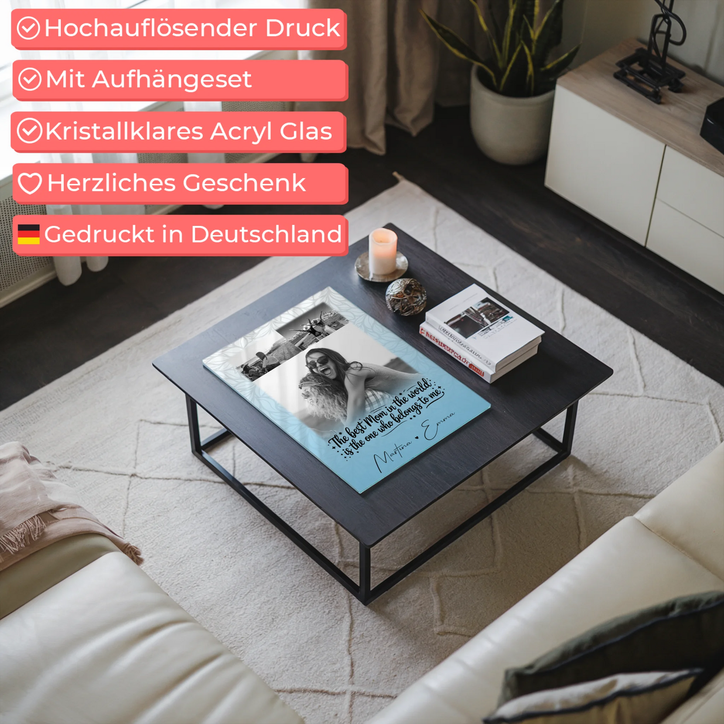 Mama Plakat mit 3 Fotos Ein Leben lang an deiner Seite personalisiertes Geschenk