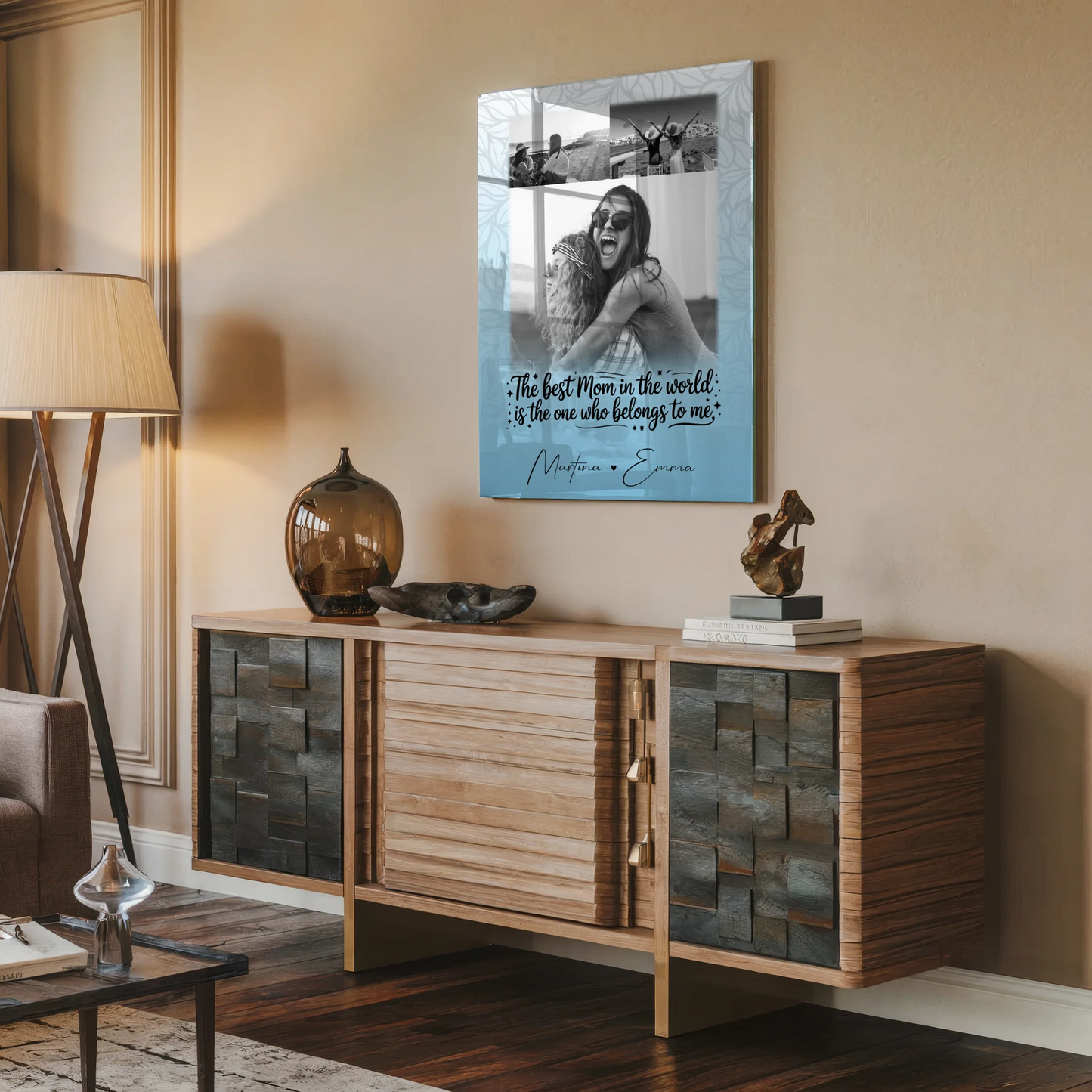 Mama Plakat mit 3 Fotos Ein Leben lang an deiner Seite personalisiertes Geschenk
