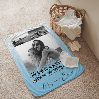 Mama Decke mit 3 Fotos Ein Leben lang an deiner Seite personalisiertes Geschenk 2