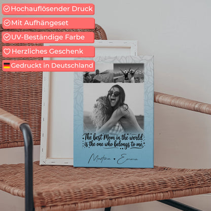 Mama Leinwand mit 3 Fotos Ein Leben lang an deiner Seite personalisiertes Geschenk