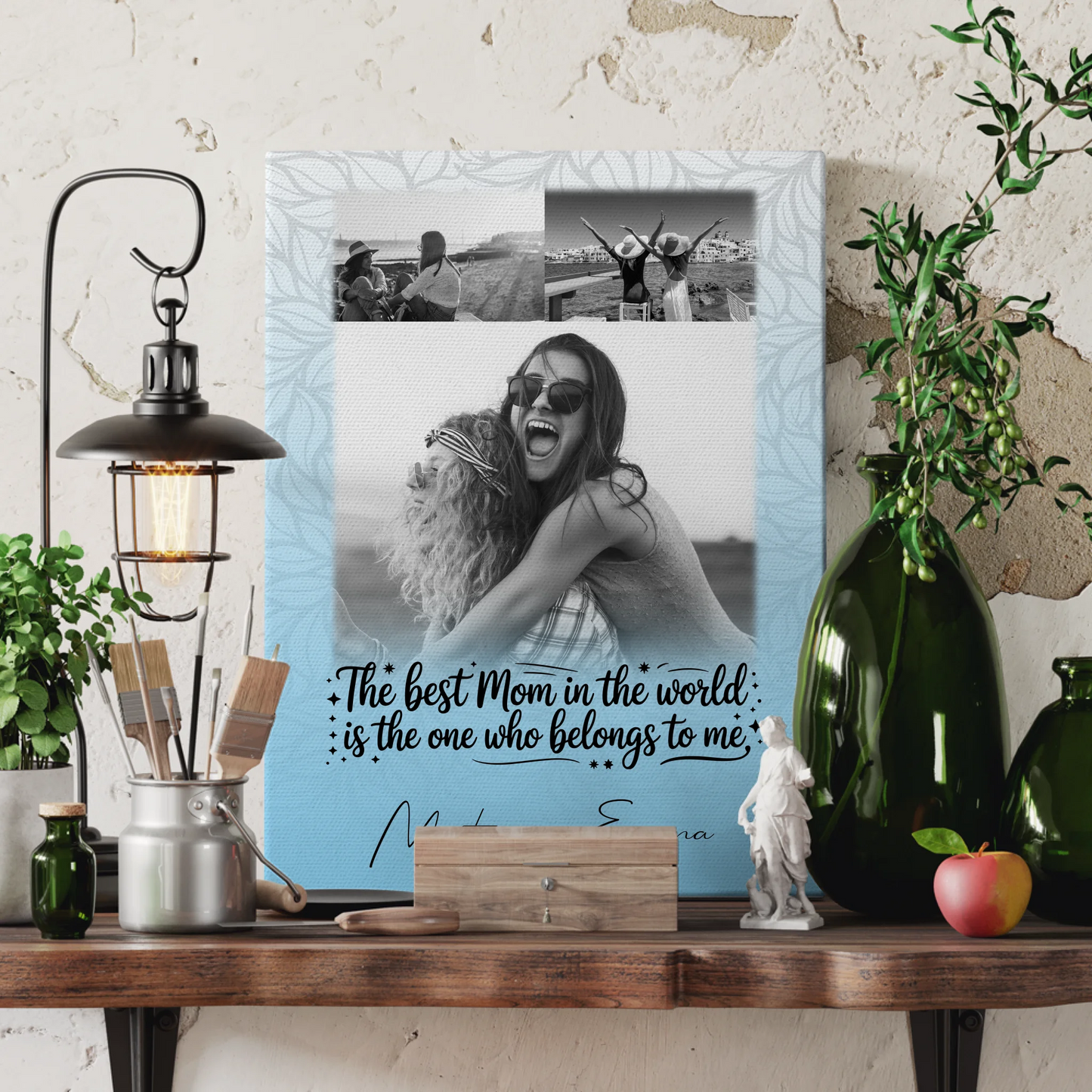 Mama Leinwand mit 3 Fotos Ein Leben lang an deiner Seite personalisiertes Geschenk