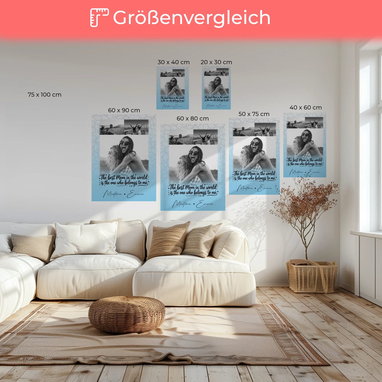 Mama Leinwand mit 3 Fotos Ein Leben lang an deiner Seite personalisiertes Geschenk