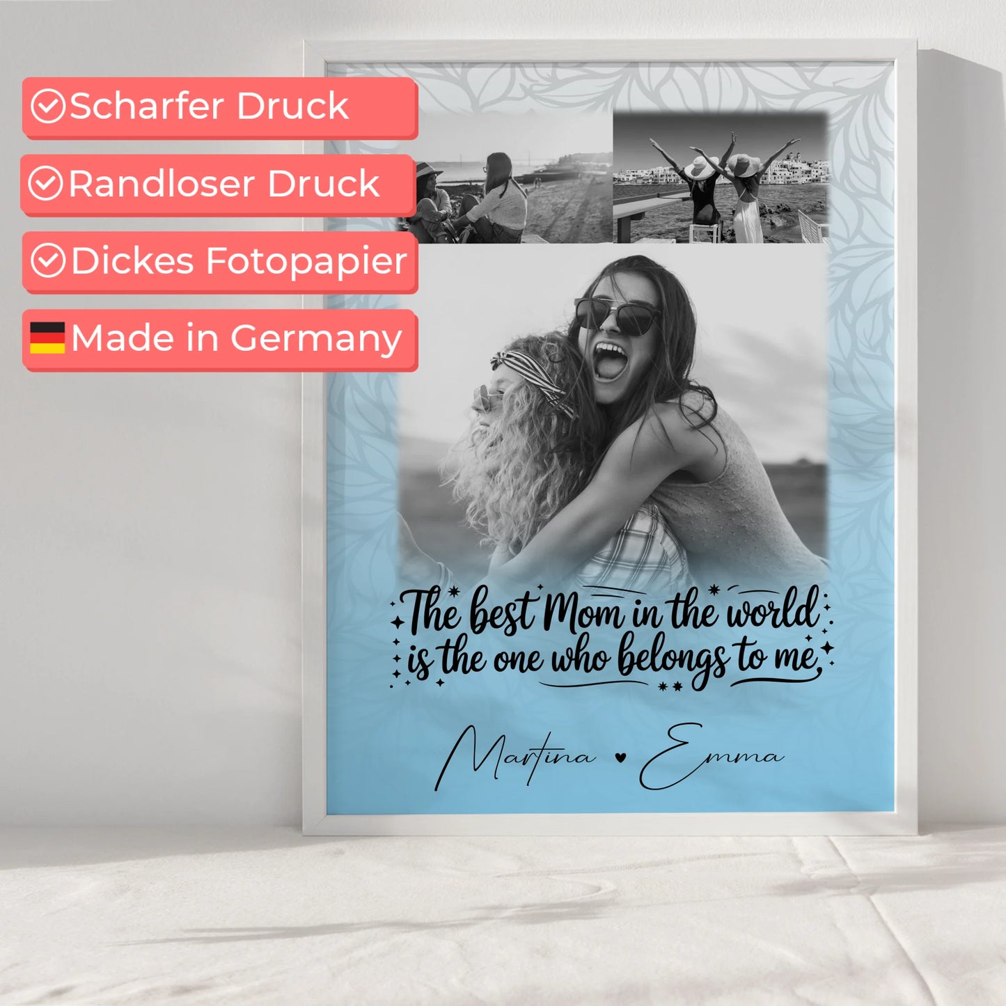 Mutter Poster mit 3 Fotos Ein Leben lang an deiner Seite