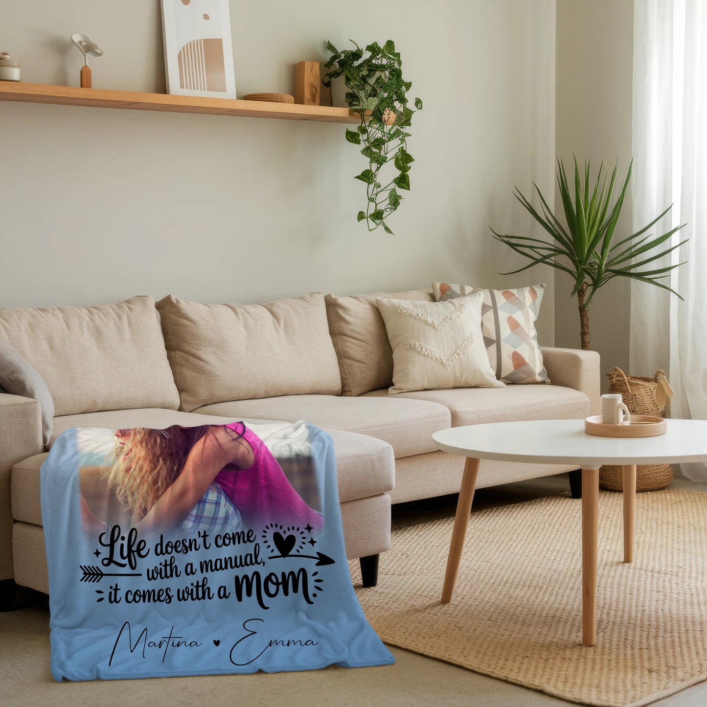 Personalisierte Decke Mit Namen 3 Fotos und Herz Foto Life is Better with You in It 4