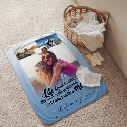 Personalisierte Decke Mit Namen 3 Fotos und Herz Foto Life is Better with You in It 2