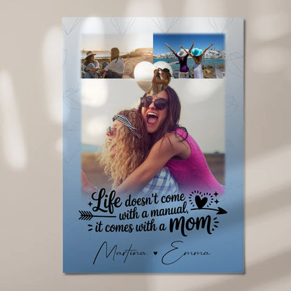 Personalisiertes Mama Plakat mit 3 Fotos und Herz Foto Life is better with you in it 7