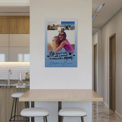 Personalisiertes Mama Plakat mit 3 Fotos und Herz Foto Life is better with you in it