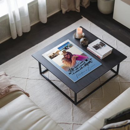 Personalisiertes Mama Plakat mit 3 Fotos und Herz Foto Life is better with you in it