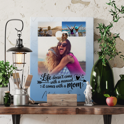 Personalisierte Mama Plakat mit 3 Fotos und Herz Foto Life is Better with You in It