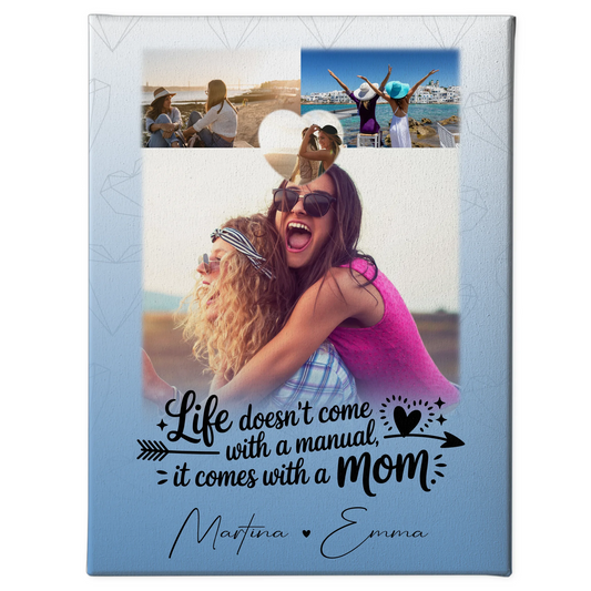 Personalisierte Mama Plakat mit 3 Fotos und Herz Foto Life is Better with You in It