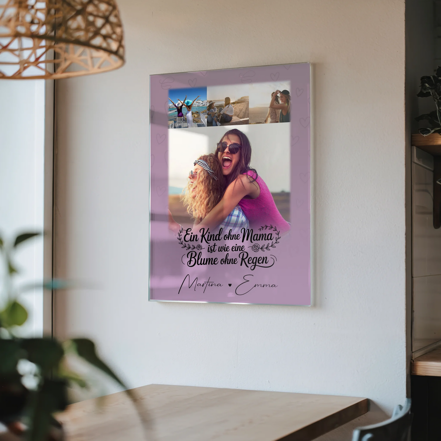 Mama Plakat Acrylglas Bild mit 4 Fotos Einfach mal Danke sagen personalisiertes Geschenk