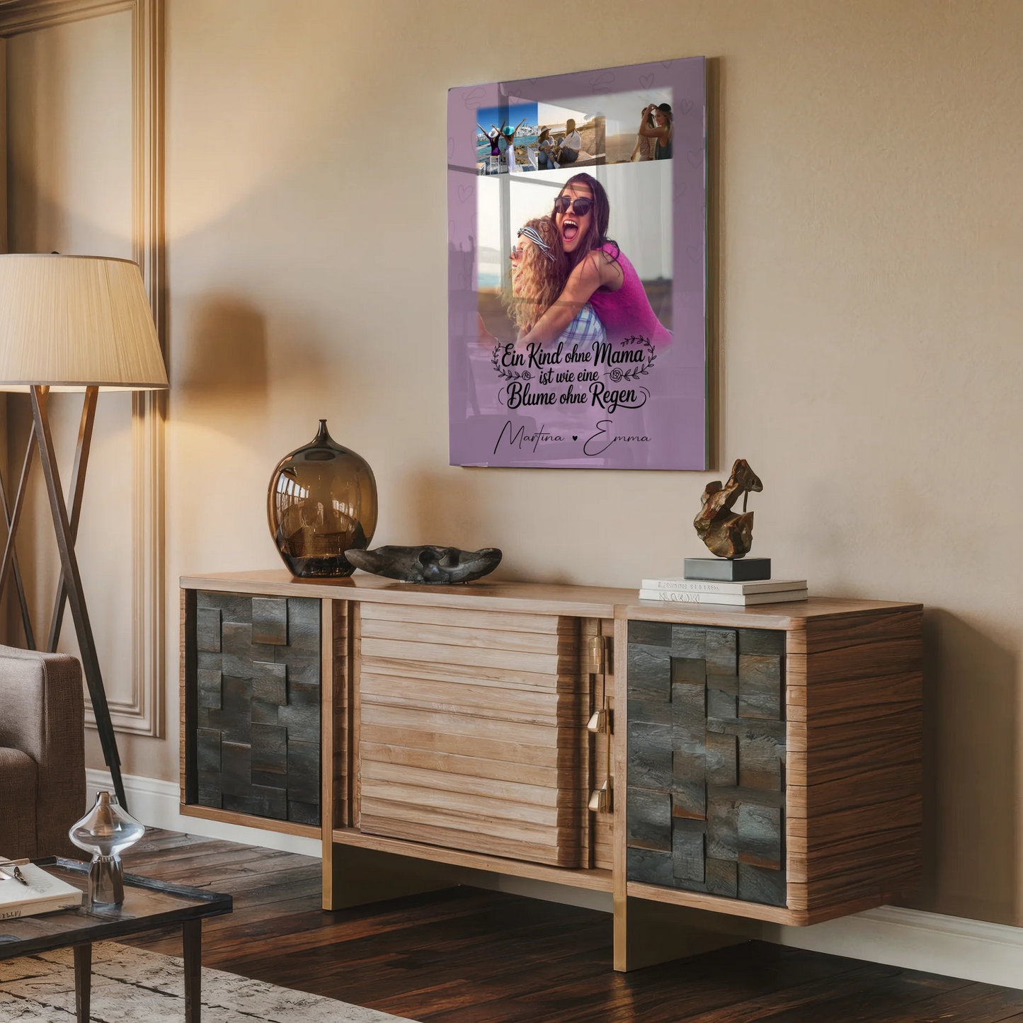 Mama Plakat Acrylglas Bild mit 4 Fotos Einfach mal Danke sagen personalisiertes Geschenk