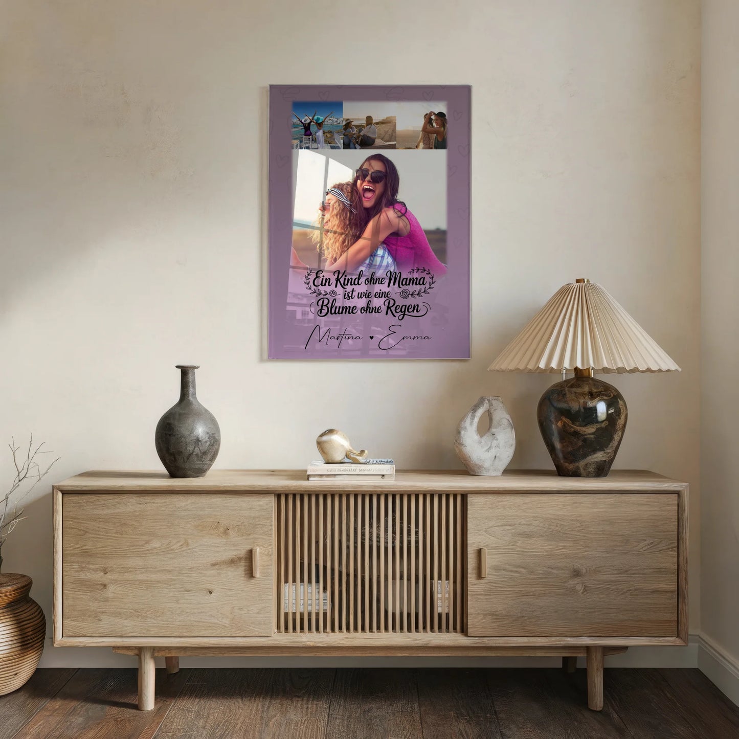 Mama Plakat Acrylglas Bild mit 4 Fotos Einfach mal Danke sagen personalisiertes Geschenk