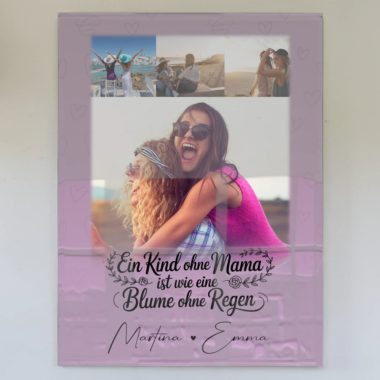 Mama Plakat Acrylglas Bild mit 4 Fotos Einfach mal Danke sagen personalisiertes Geschenk