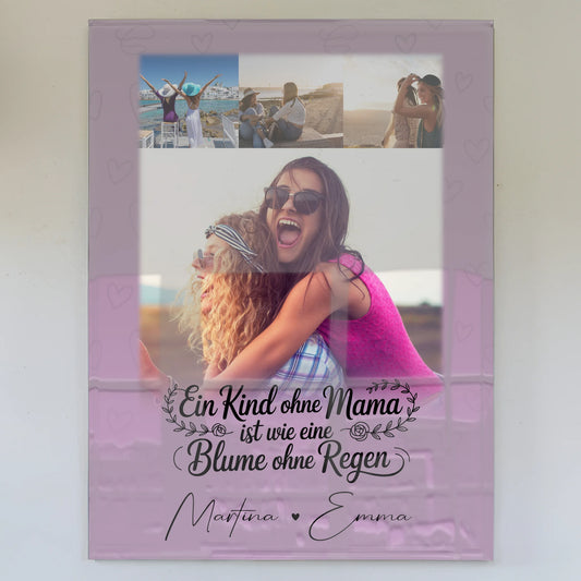 Mama Plakat Acrylglas Bild mit 4 Fotos Einfach mal Danke sagen personalisiertes Geschenk