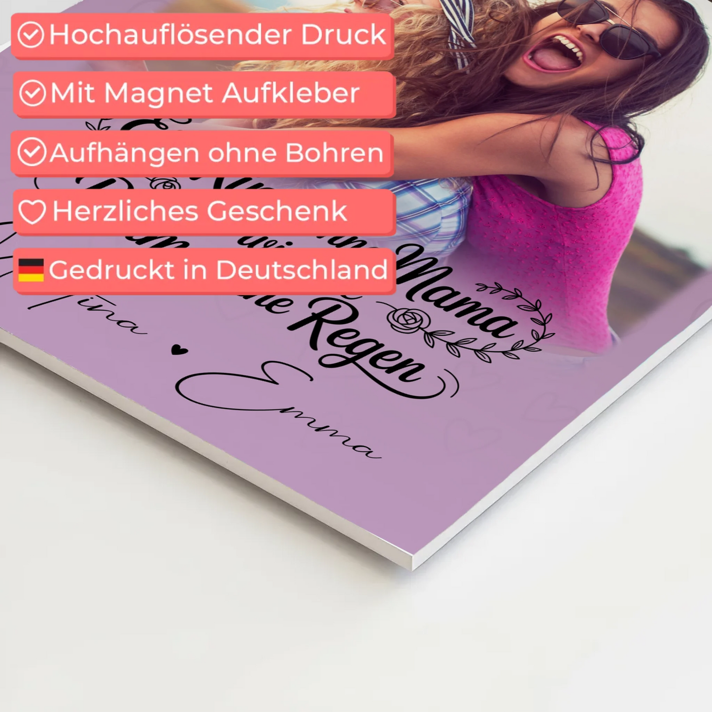 Mama Plakat Fotoboard mit 4 Fotos Einfach mal Danke sagen personalisiertes Geschenk 4