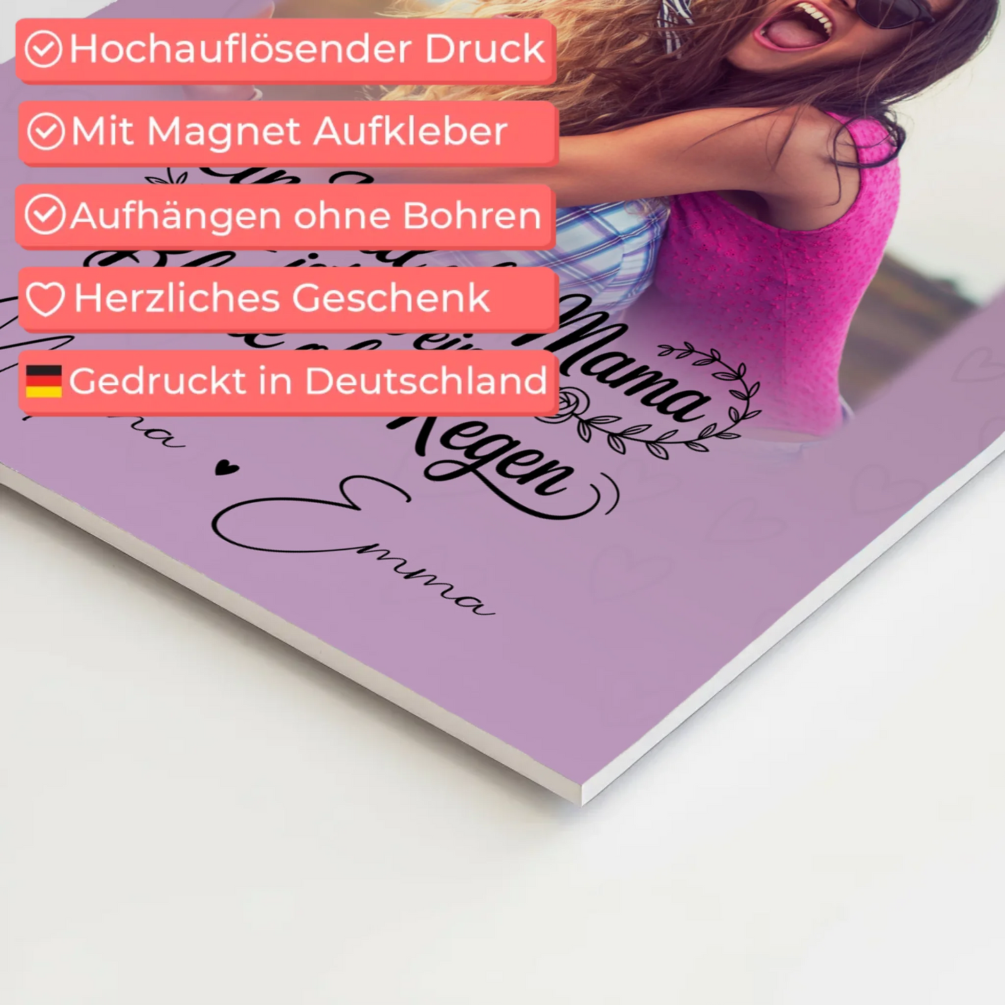 Mama Plakat Fotoboard mit 4 Fotos Einfach mal Danke sagen personalisiertes Geschenk 10