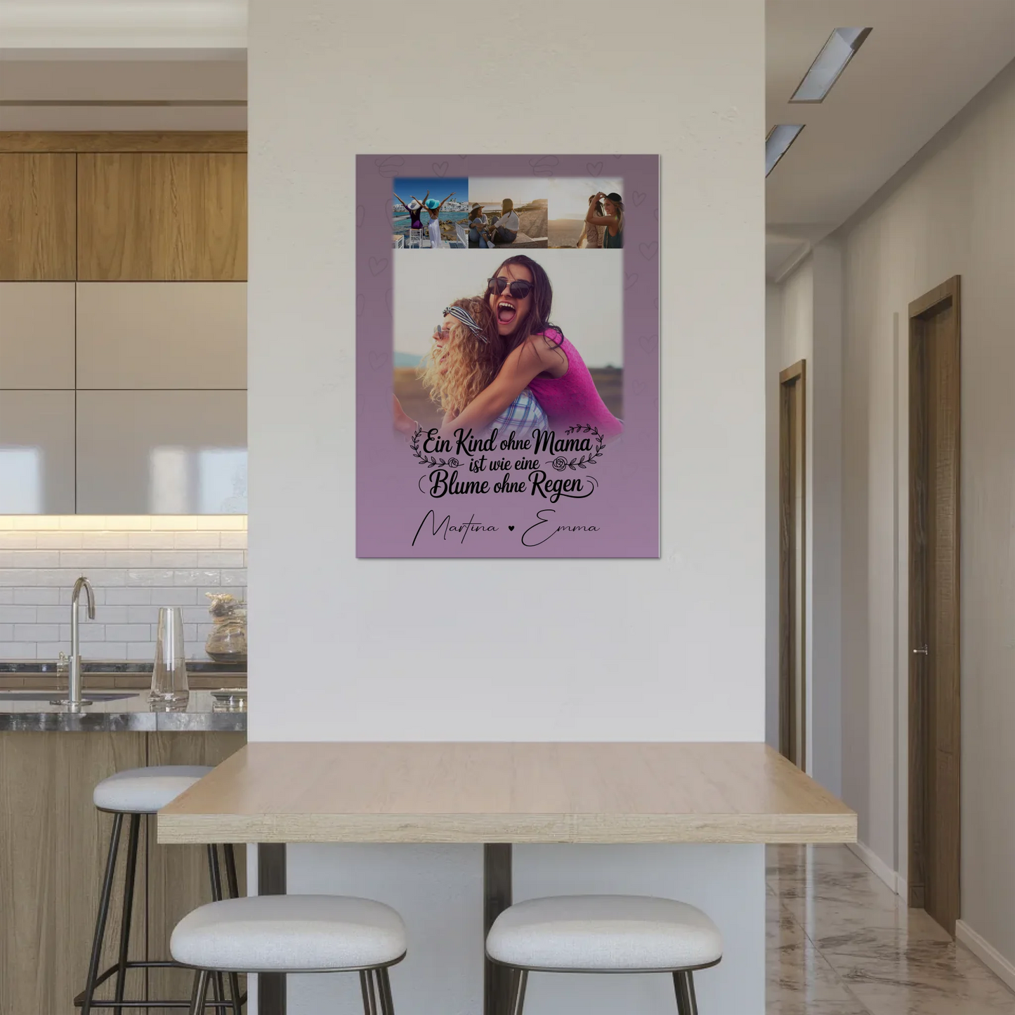 Mama Plakat Fotoboard mit 4 Fotos Einfach mal Danke sagen personalisiertes Geschenk