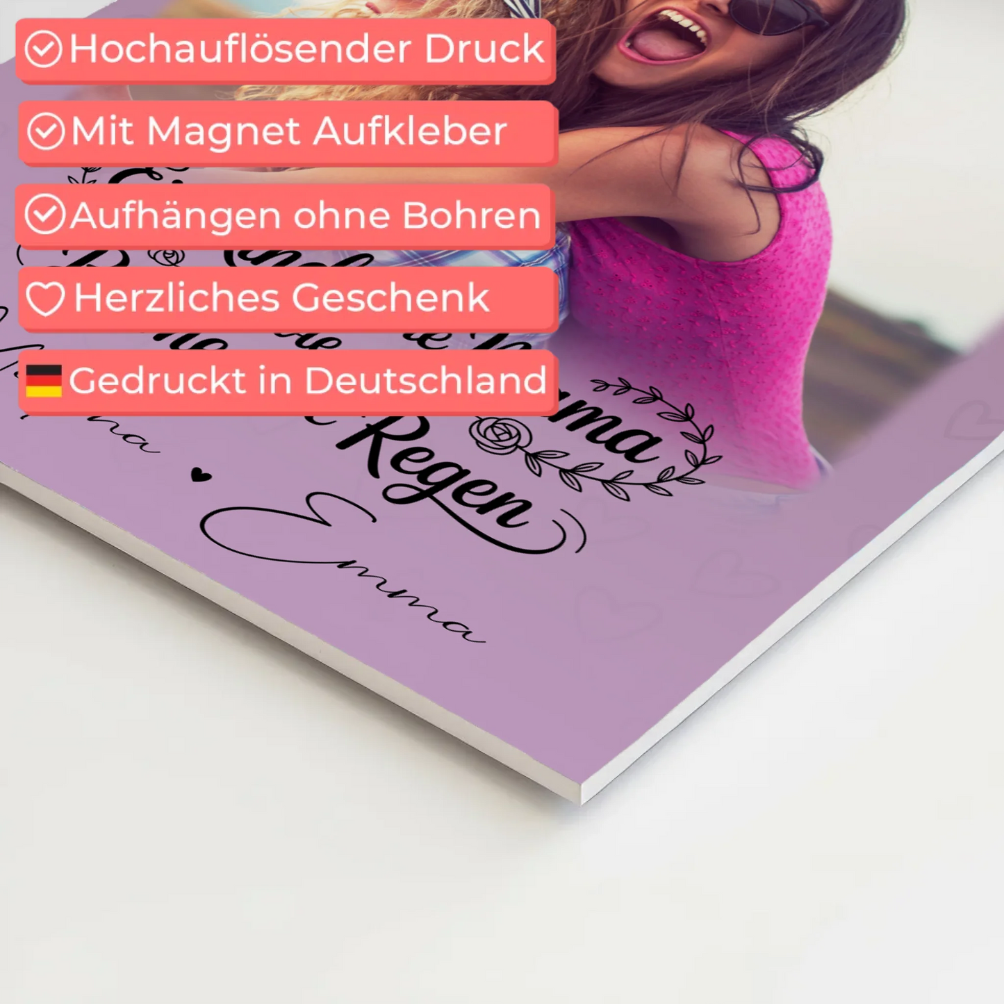Mama Plakat Fotoboard mit 4 Fotos Einfach mal Danke sagen personalisiertes Geschenk