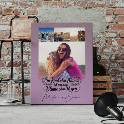 Mama Plakat Leinwand mit 4 Fotos Einfach mal Danke sagen personalisiertes Geschenk