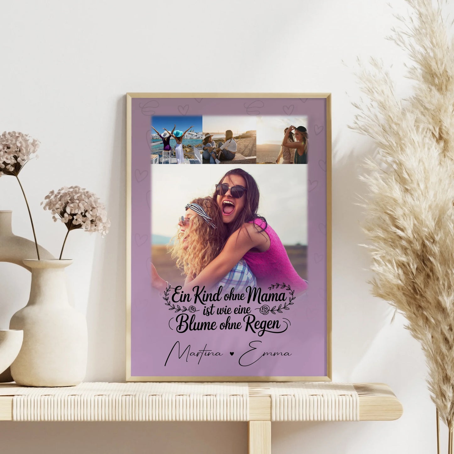 Poster Mama mit 4 Fotos personalisiert als Geschenk zum Einfach mal Danke sagen