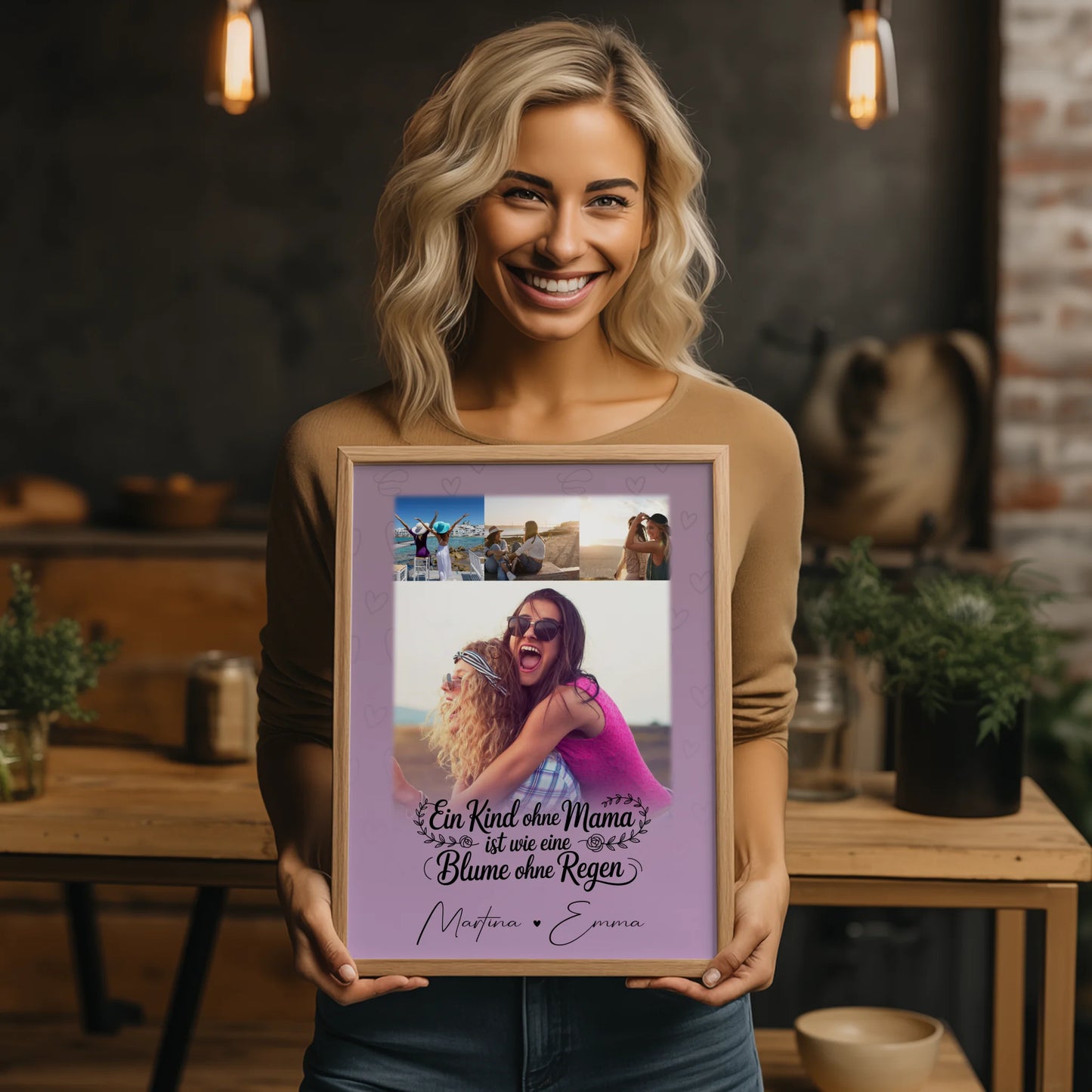 Poster Mama mit 4 Fotos personalisiert als Geschenk zum Einfach mal Danke sagen