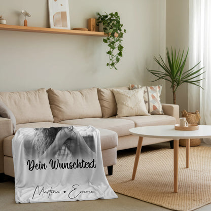 Personalisierte Kuscheldecke für Mama mit 4 Fotos 1 Herz Wunschtext Einfach so 4
