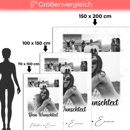 Personalisierte Kuscheldecke für Mama mit 4 Fotos 1 Herz Wunschtext Einfach so 5
