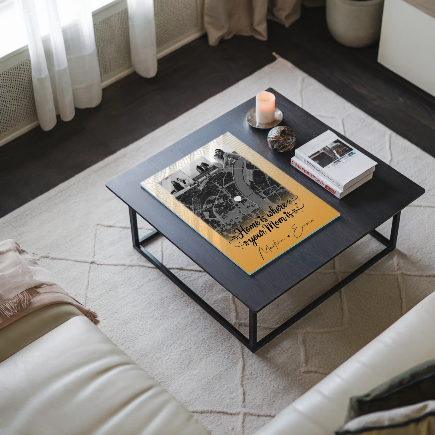 Mama Plakat Acrylglas Bild mit 4 Fotos und Karte Personalisiertes Geschenk Zusammen einfach unerträglich