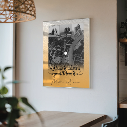 Mama Plakat Acrylglas Bild mit 4 Fotos und Karte Personalisiertes Geschenk Zusammen einfach unerträglich