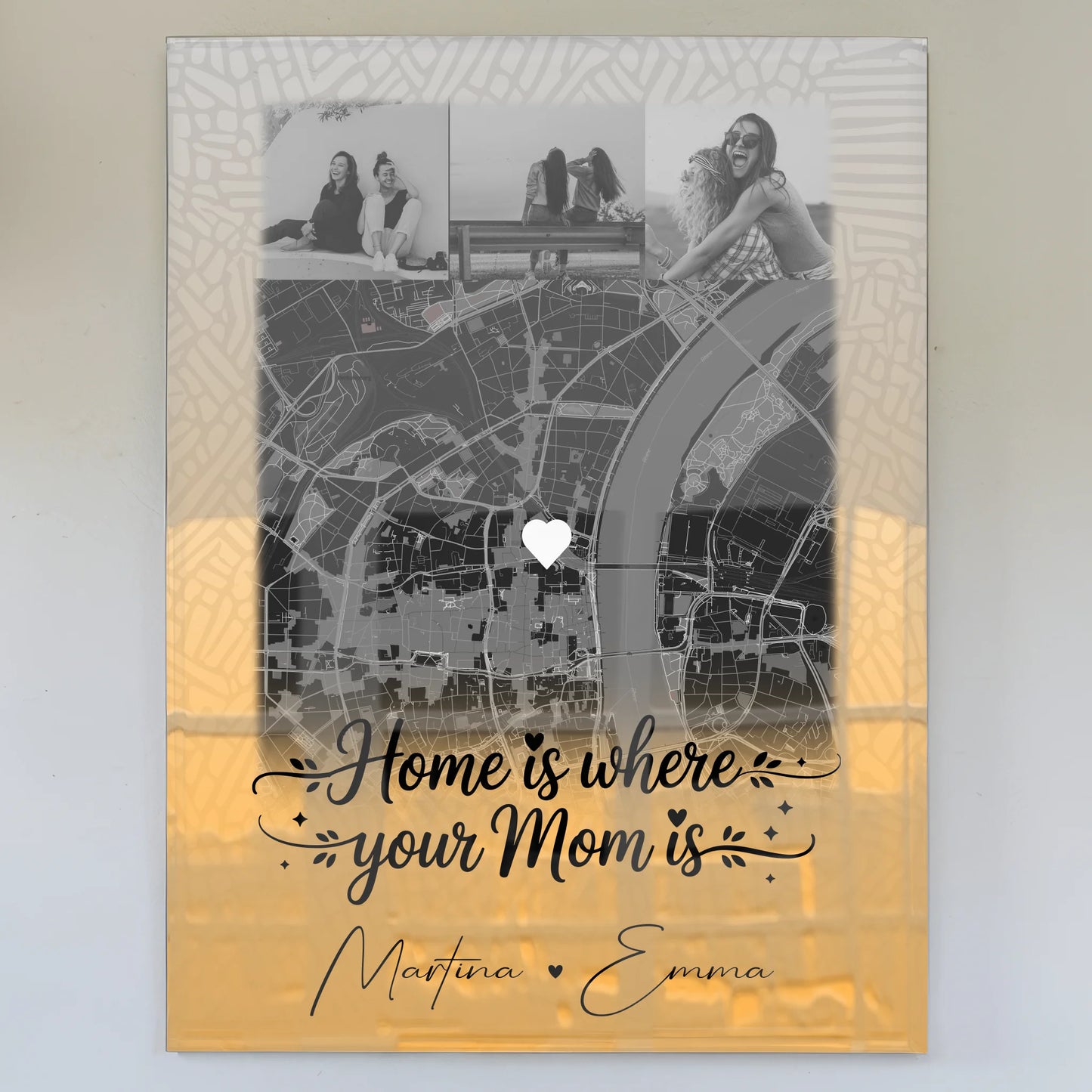 Mama Plakat Acrylglas Bild mit 4 Fotos und Karte Personalisiertes Geschenk Zusammen einfach unerträglich
