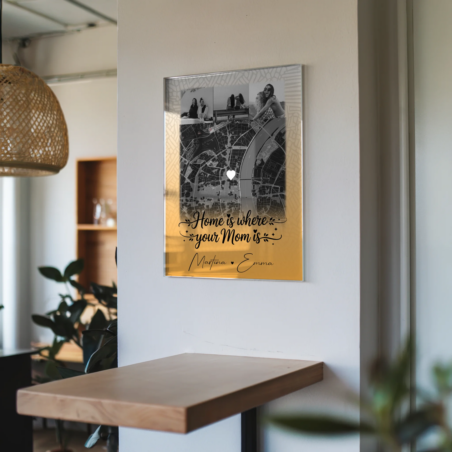 Mama Plakat Acrylglas Bild mit 4 Fotos und Karte Personalisiertes Geschenk Zusammen einfach unerträglich