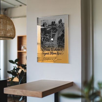 Mama Plakat Acrylglas Bild mit 4 Fotos und Karte Personalisiertes Geschenk Zusammen einfach unerträglich